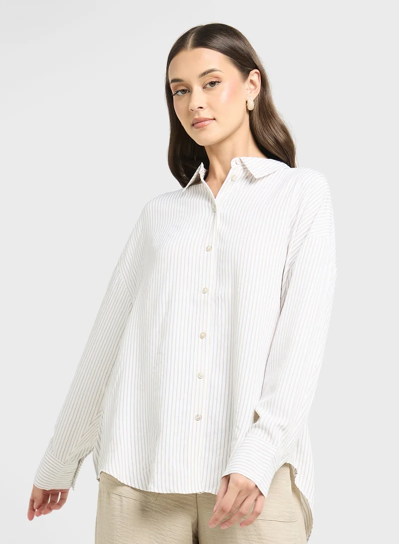 فيرو مودا قميص بأكمام طويلة واسع