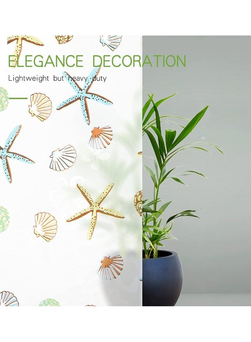 Waterproof PEVA Shower Curtain Liner, 72 Inch with Metal Grommets and 12 Hooks, Thick Bathroom Liner with Creative Starfish Design - Image 5