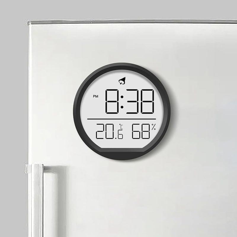 LED Digital Clock: 1 White Unit With Clear White LED Display - Wall-Mounted And Desk-Mountable Design For Versatile Use, Temperature Humidity Date Display For Home Kitchen Workplace - Image 5