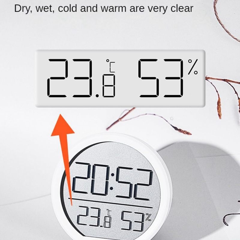 LED Digital Clock: 1 White Unit With Clear White LED Display - Wall-Mounted And Desk-Mountable Design For Versatile Use, Temperature Humidity Date Display For Home Kitchen Workplace - Image 3