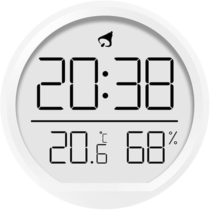 LED Digital Clock: 1 White Unit With Clear White LED Display - Wall-Mounted And Desk-Mountable Design For Versatile Use, Temperature Humidity Date Display For Home Kitchen Workplace - Image 2