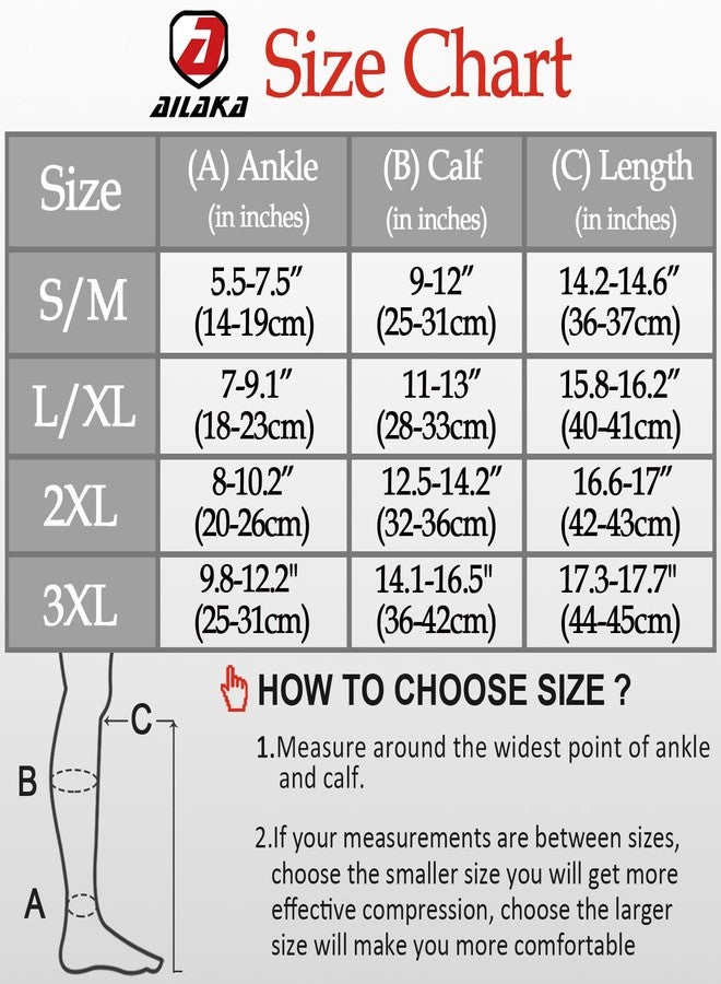 Ailaka 3 Pairs Compression Socks with Zipper, 15-20 mmHg Medical Knee High Compression Socks for Men Women, Open Toe Socks for Varicose Veins, Edema, Recovery(Black Copper, 3XL) - Image 5