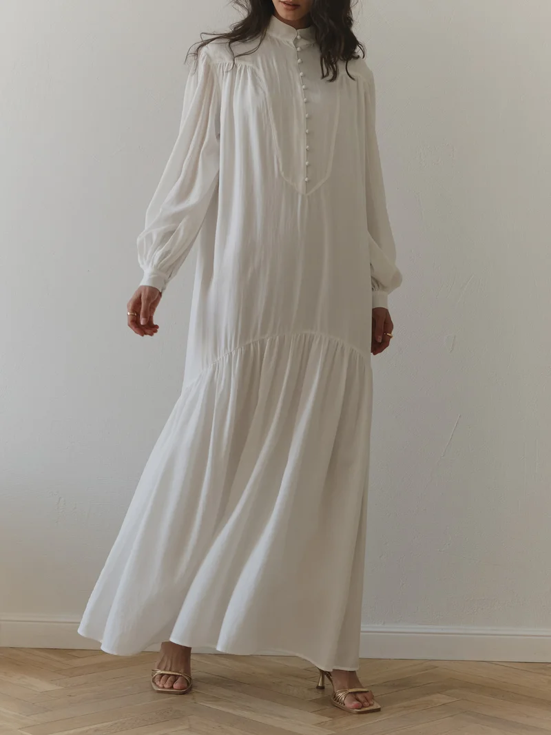 Lichi Voluminous maxi dress with long sleeves