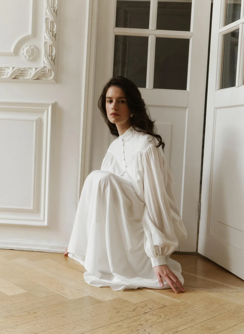 Lichi  Voluminous maxi dress with long sleeves for Women | Best Price UAE
