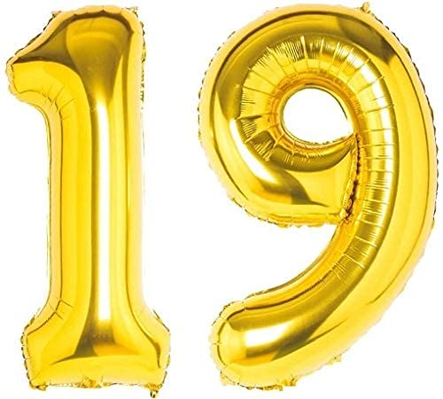 flavouredlove flavourdlove 16 inches Number Foil balloon for party decoration (Gold 19) - Image 3