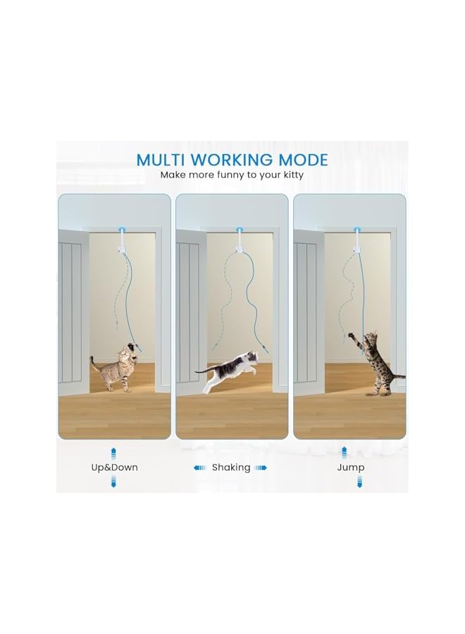 Cat Toys Interactive for Indoor Cats, Smart USB Rechargeable Door Hanging Automatic Retractable Cat Enrichment Toys, Teaser Electronic Self Play Cat String Mouse Toys Hunting Exercising - Image 2