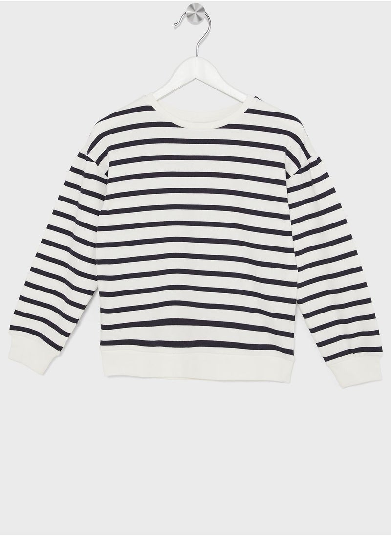 MANGO - Kids Striped Sweatshirt - Image 1