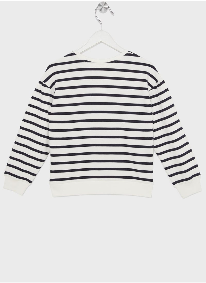 MANGO - Kids Striped Sweatshirt - Image 1