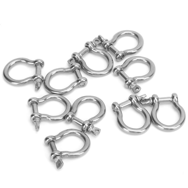 Stainless Steel Bow Shackle: 10pcs High Hardness D-Ring Anchor - Rust-Resistant Smooth Burr-Free Chain Coupling for Camping Hiking Outdoor Sports Motorcycle Dragging - Image 2