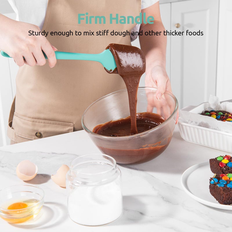 U-Taste Silicone Spatula Set with 600 Degrees Fahrenheit Heat Resistant (Teal/Aqua Sky) - Image 5