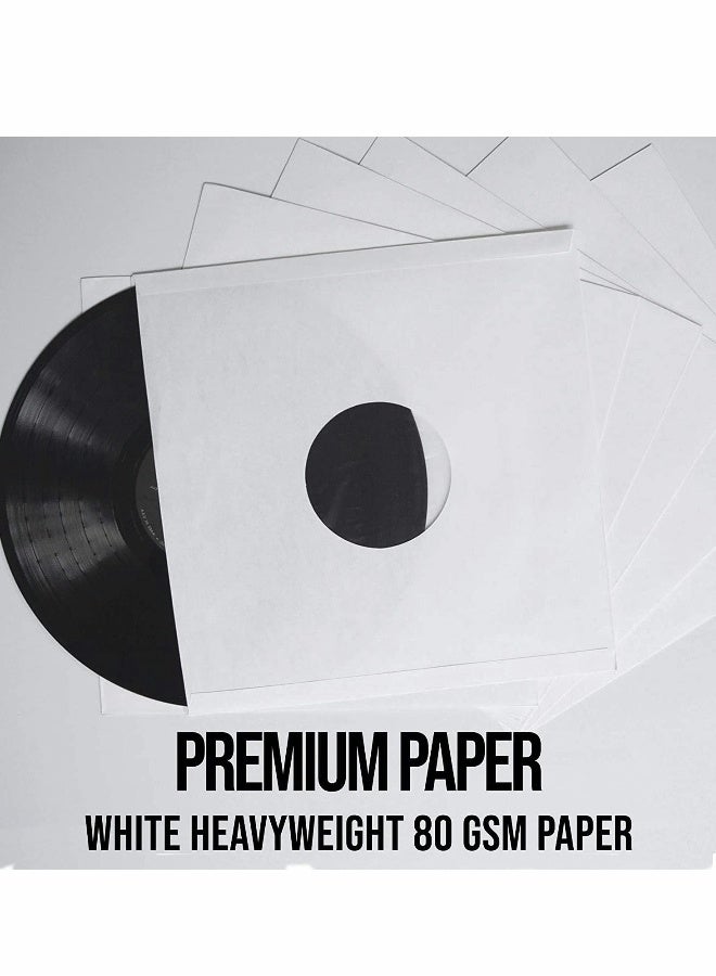 Poly Lined Paper Sleeves for LP Records, 20 Pcs Storage and Protection Inner Sleeves, 80 GSM White Kraft Paper - Image 2