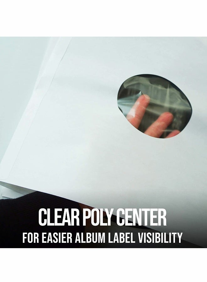 Poly Lined Paper Sleeves for LP Records, 20 Pcs Storage and Protection Inner Sleeves, 80 GSM White Kraft Paper - Image 4