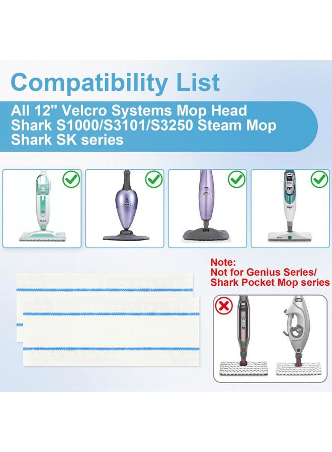 F Flammi Flammi Microfiber Steam Mop Pads Compatible with Shark Steam Mop/Spray Mop, 24 Pack - Image 2
