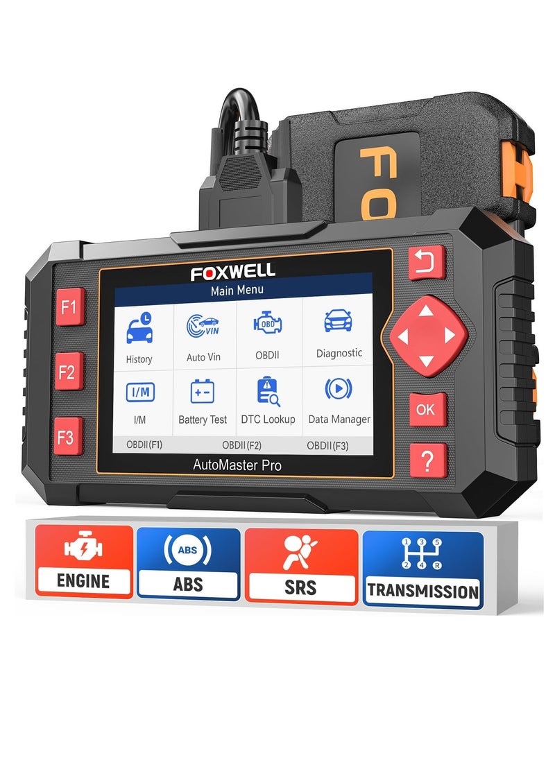 Foxwell - Car Scanner NT604 Elite OBD2 Scanner ABS SRS Transmission, Check Engine Code Reader,Diagnostic Scan Tool with SRS Airbag Scanner, Car Diagnostic Scanner for All Cars with Battery Test - Image 1