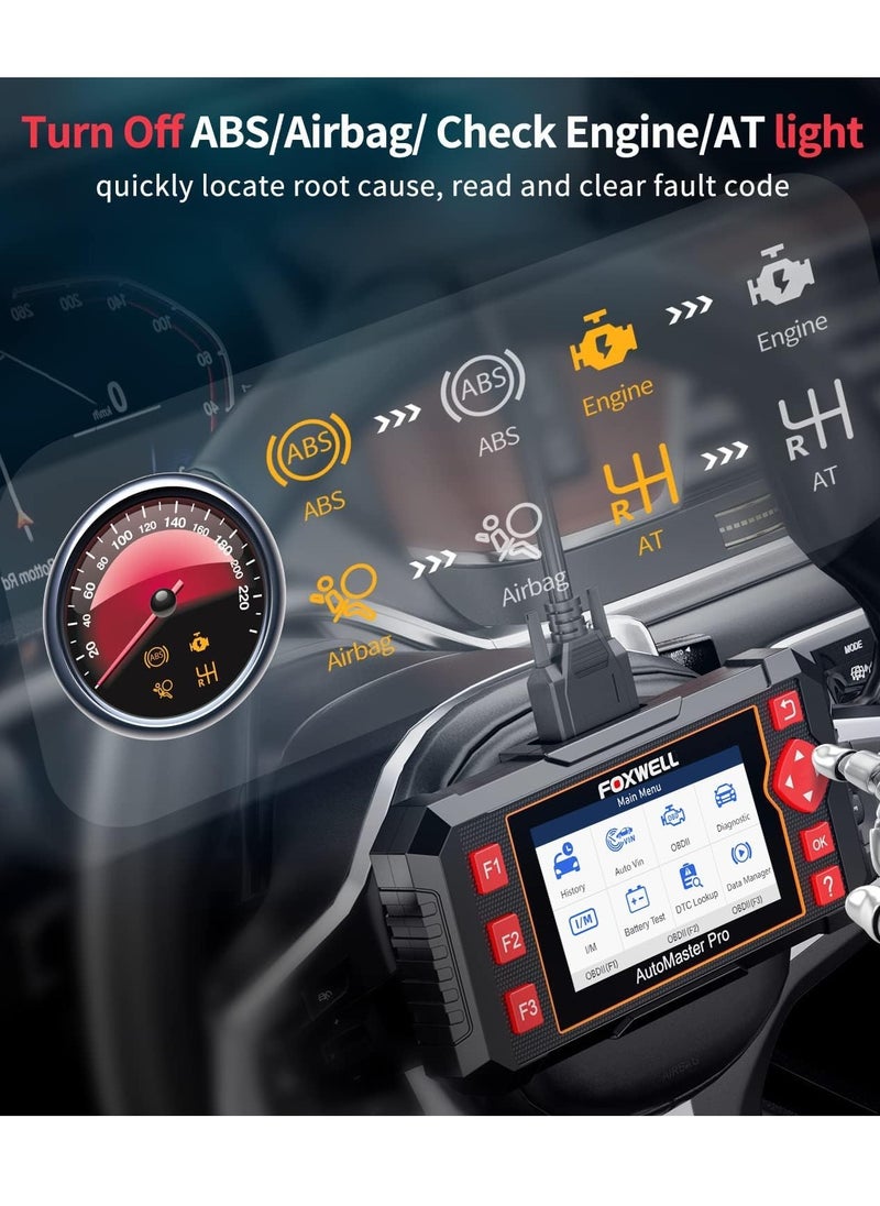 Foxwell - Car Scanner NT604 Elite OBD2 Scanner ABS SRS Transmission, Check Engine Code Reader,Diagnostic Scan Tool with SRS Airbag Scanner, Car Diagnostic Scanner for All Cars with Battery Test - Image 1