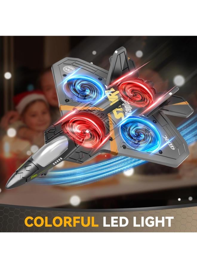 4DRC V17 Foam Remote Control Airplanes Rc Planes for Kids Adults 4-7 8-16, Remote Control Planes Fighter Jet with Light, 360° Flip Fighter Jet Toy, Gravity Sensing, Stunt Roll, Gifts for Kids Boys - Image 3