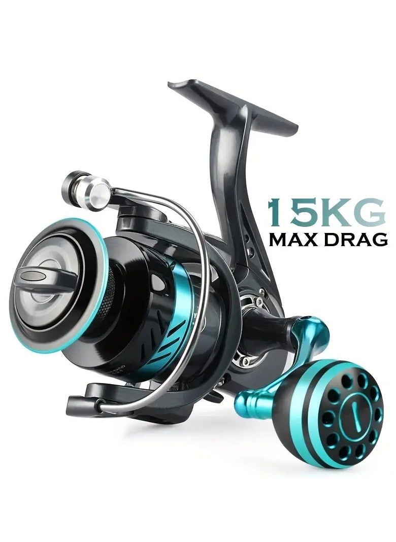 Gonice Rotary Fishing Reel DK 5000 Maximum Braking Force 22.05LB Gear Ratio 5.2:1 Metal Spool Rotary Reel EVA/ Metal CNC Rocker Rod Throwing Fishing Reel Seawater Fishing Reel Fishing Gear  - Image 1