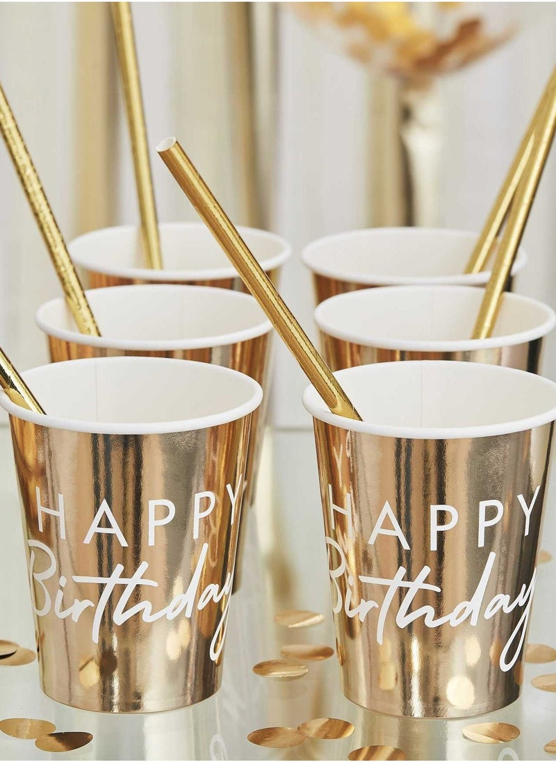 Ginger Ray Gold Happy Birthday Cup - Image 1