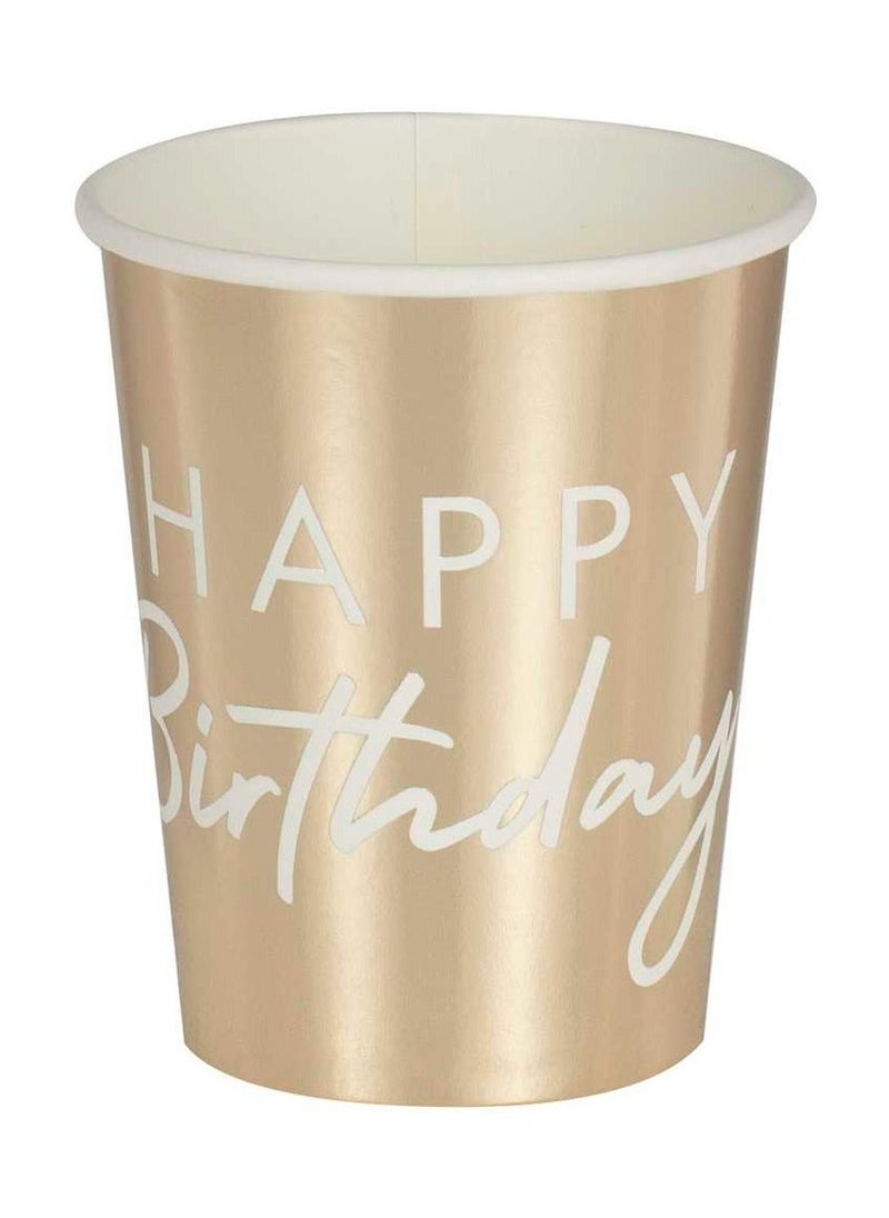 Ginger Ray Gold Happy Birthday Cup - Image 4