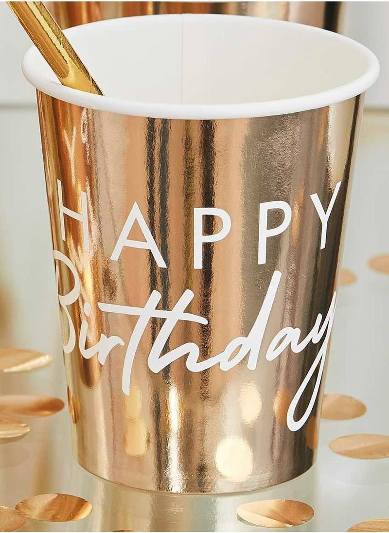 Ginger Ray Gold Happy Birthday Cup - Image 2