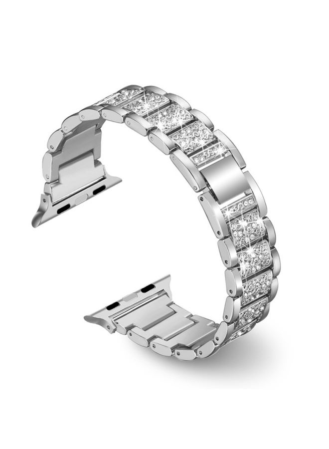 MSSM Suitable For Apple Watch Strap Fashion Metal Solid Stainless Steel Apple Strap Diamond Iwatch Strap - Image 3