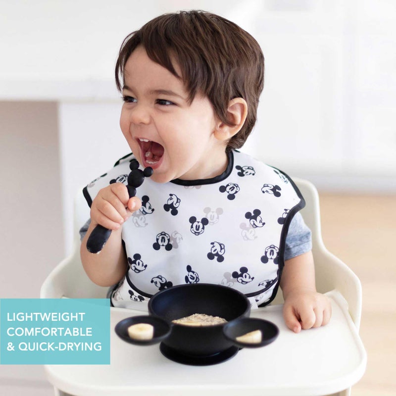 Bumkins Disney Bibs for Girl or Boy, SuperBib Baby and Toddler for 6-24 Months, Essential Must Have for Eating, Feeding, Baby Led Weaning, Mess Saving Waterproof Soft Fabric, 3-pk Mickey Mouse Icon - Image 3