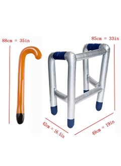 Y&D Inflatable Zimmer Frame and Walking Stick, Party Fun Toy, Blow Up Toy Novelty Gag Joke Dress for Adult, Kids, Grandma Fancy Accessories  - Image 2