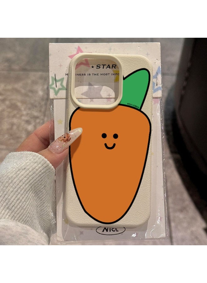 NIBEMINENT Cute Radish Protective TPU Case Cover For iPhone 15, White