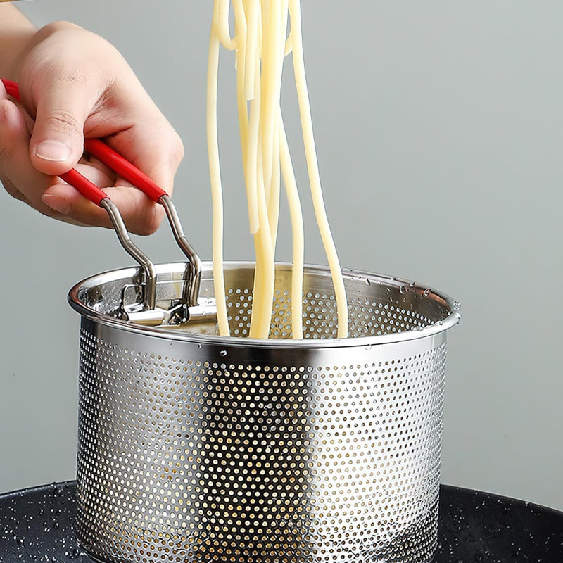 304 Stainless Steel Deep Fryer Basket With Detachable Handle 14cm For Home Cooking And Oil Straining - Image 5