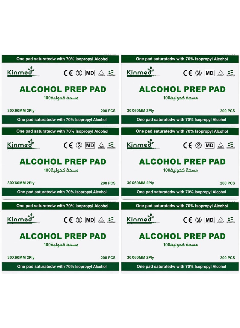 Kinmed Pack Of 6 Kinmed 200 pieces per pack Alcohol Based Medical Swabs - Image 1