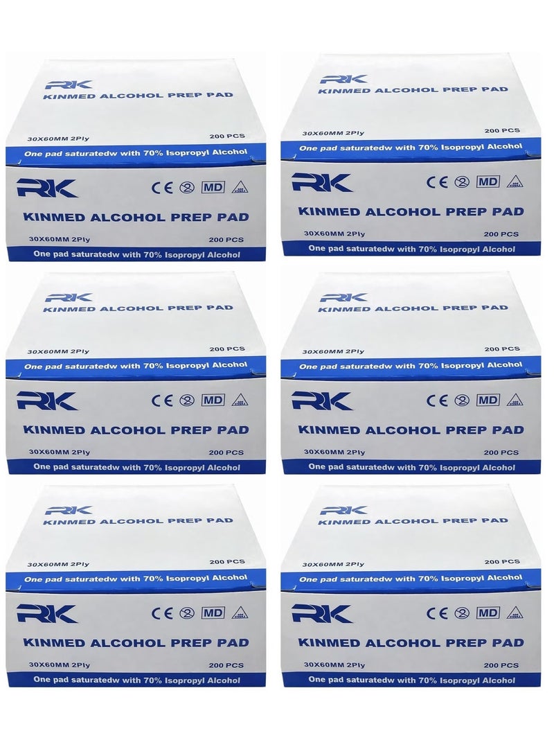 Kinmed Pack Of 6 Kinmed 200 pieces per pack Alcohol Based Medical Swabs - Image 1