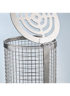 WAOKN BBQ Basket with Hook and Fork, Rolling BBQ Basket, Outdoor BBQ Basket, Outdoor Round BBQ Stainless Steel BBQ Basket Campfire BBQ Grid for Outdoor BBQ Fish, Meat, Vegetables, Chips  - Image 5