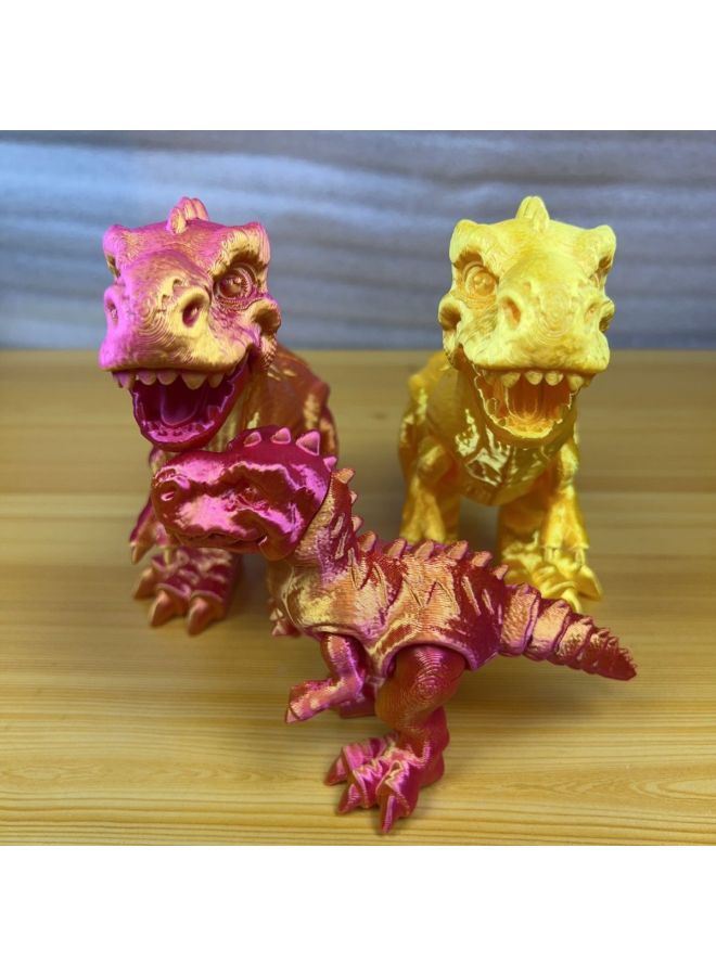 3D Printing Dinosaur Tyrannosaurus Rex Children's Creative Toy Stall Multicolor Free Swing Joint Decoration Model-Color:Tyrannosaurus Rex  Full Body With Movable Joints - Medium Size 【9cm High And 13cm Long - Image 5