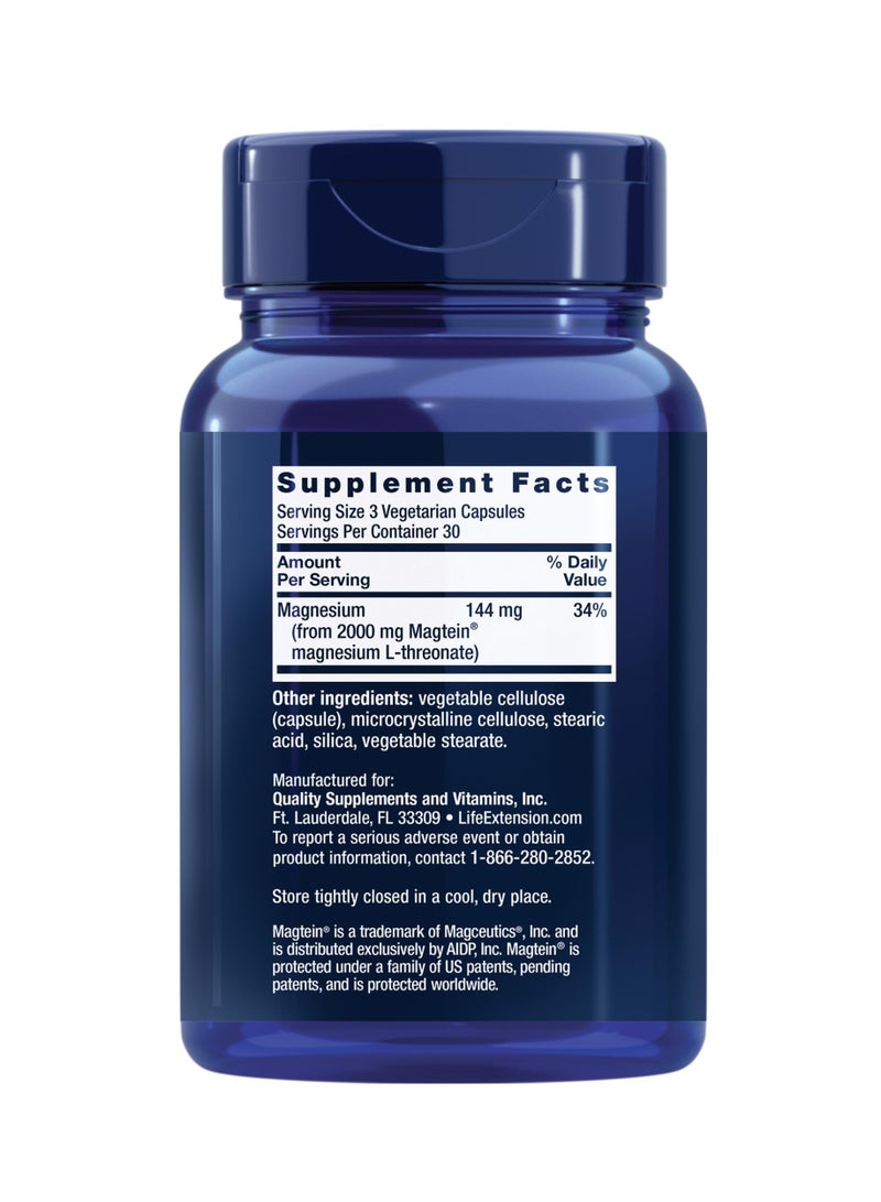 Life Extension Neuro-Mag Magnesium L-Threonate, Memory Health, Quick Thinking, Cognitive Health Support, Vegetarian, Non-GMO, 90 Vegetarian Capsules - Image 4