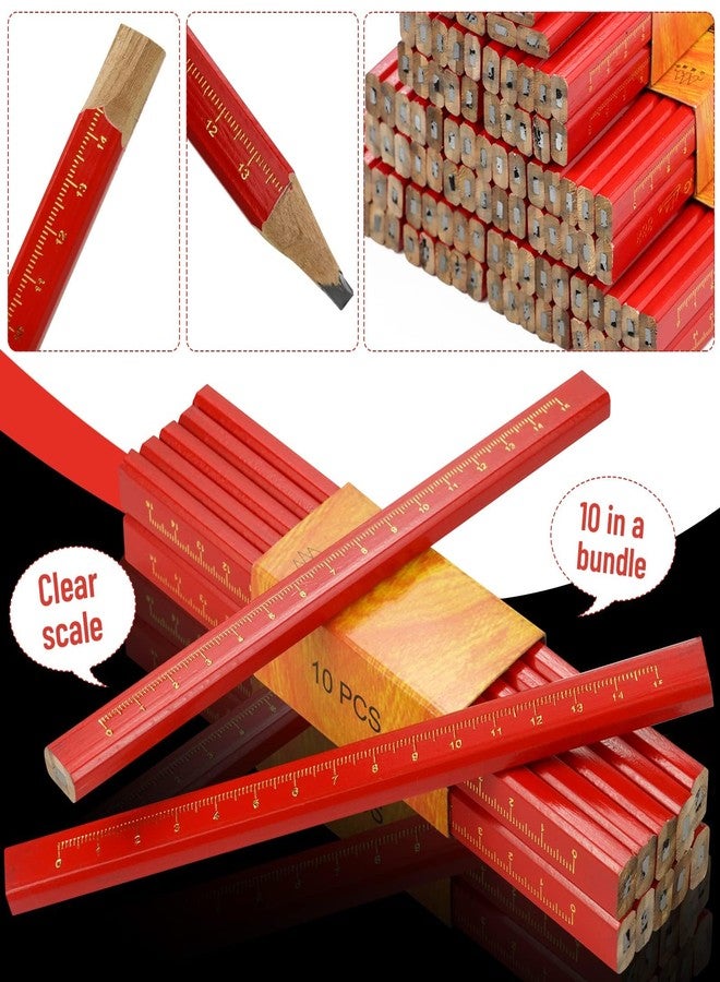 WYOMER 100 Pcs Carpenter Pencils, Octagonal Hard Black Carpenter Pencils for Woodworking Marking & Construction Plans - Image 4