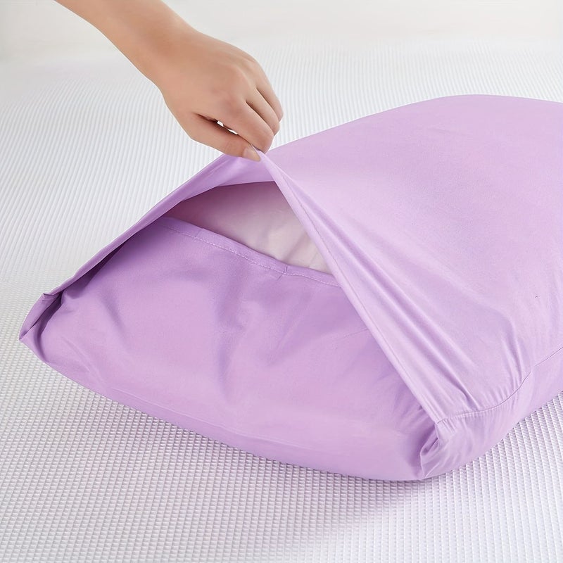 2pcs King Size Light Purple Ultra Soft Microfiber Pillowcases With Envelope Closure Comfortable And Machine Washable No Pillow Inserts Included - Image 5