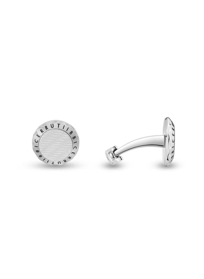 CERRUTI 1881 - Pietro Silver Stainless Steel Cufflink for Men - Image 1