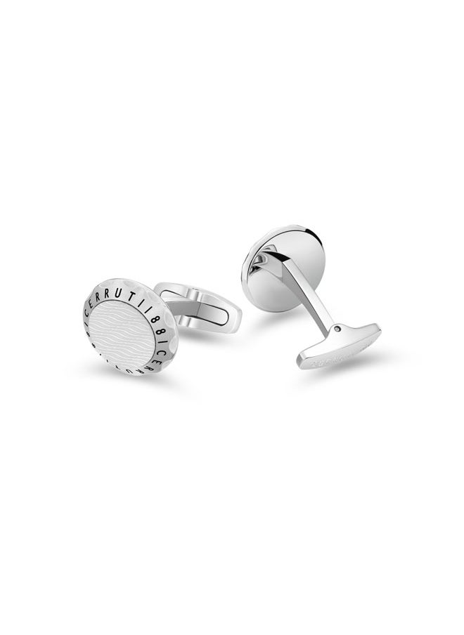 CERRUTI 1881 - Pietro Silver Stainless Steel Cufflink for Men - Image 1