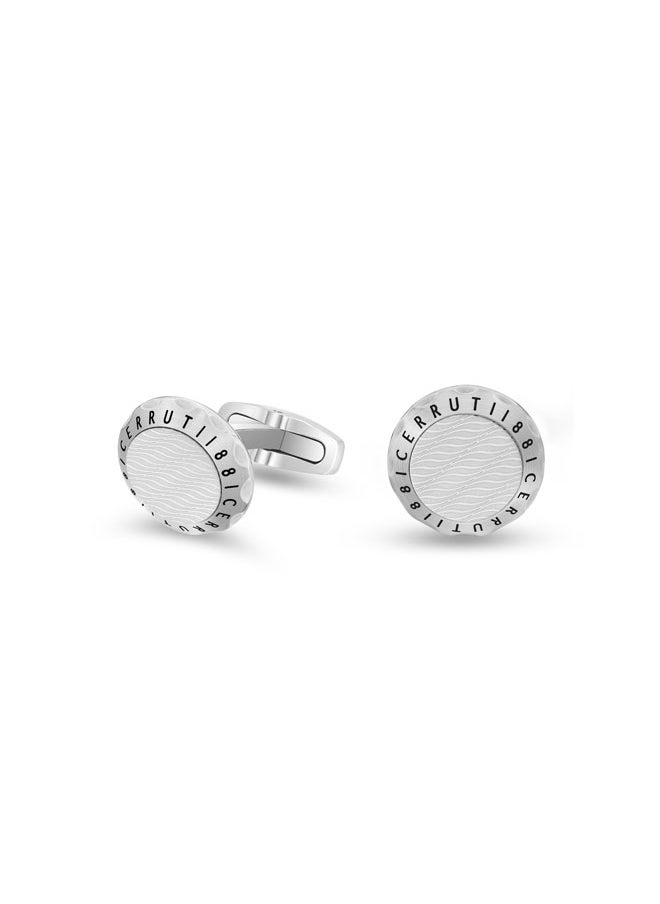 CERRUTI 1881 - Pietro Silver Stainless Steel Cufflink for Men - Image 1