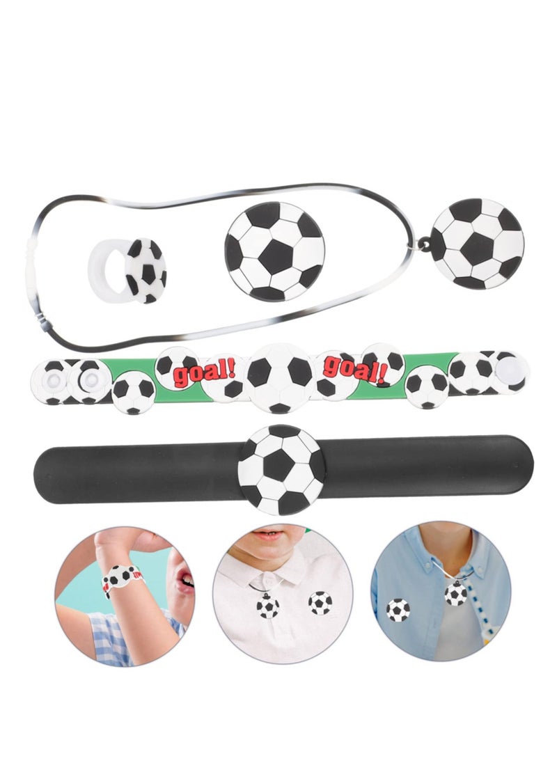Excefore - 1 Set Children's Football Party Bag, Sports Necklace, Rings for Children Boys, Football Badge Slap Bracelets, Football Give Aways Children's Birthday Party Gift - Image 1