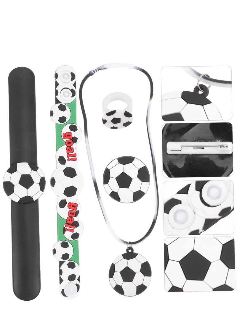 Excefore - 1 Set Children's Football Party Bag, Sports Necklace, Rings for Children Boys, Football Badge Slap Bracelets, Football Give Aways Children's Birthday Party Gift - Image 1