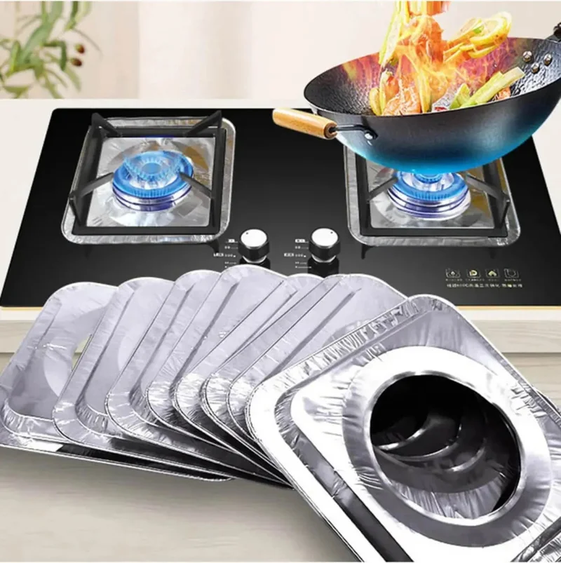 Tineke Reusable 10-Piece Stove Top Protector Stain Preventive Heat Resistant Stove, Grill Protective Foil