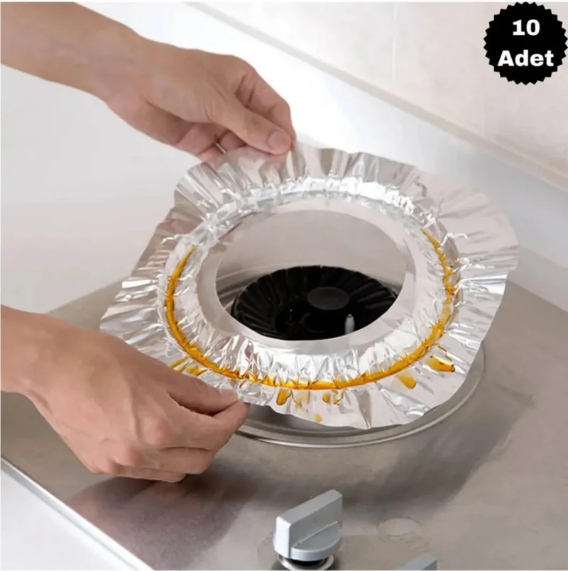 Tineke Reusable 10-Piece Stove Top Protector Stain Preventive Heat Resistant Stove, Grill Protective Foil