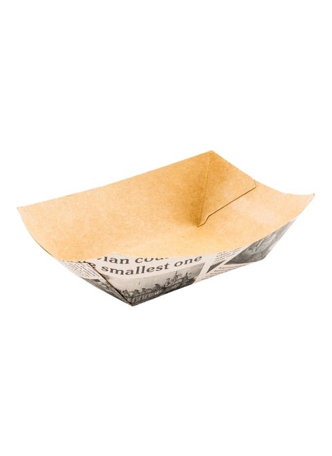 Bio Tek 6 Ounce Boat Paper Boats, 400 Disposable #40 Food Trays - PE Lining, Durable, Newsprint Paper Food Baskets, For Concession Stands, Picnics, or Fairs, Stackable