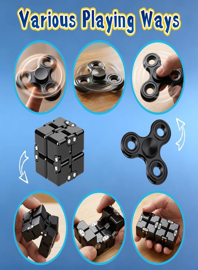 Amarlozn 5PCS Fidget Toys Set for Kids Adults, Easter Basket Stuffers for Teen with Fidget Chain, Infinity Cube, Fidget Slider, 2 in 1 Hammer Spinner, Metal Tri Spinner, Stress Relief Office Birthday Gift - Image 2