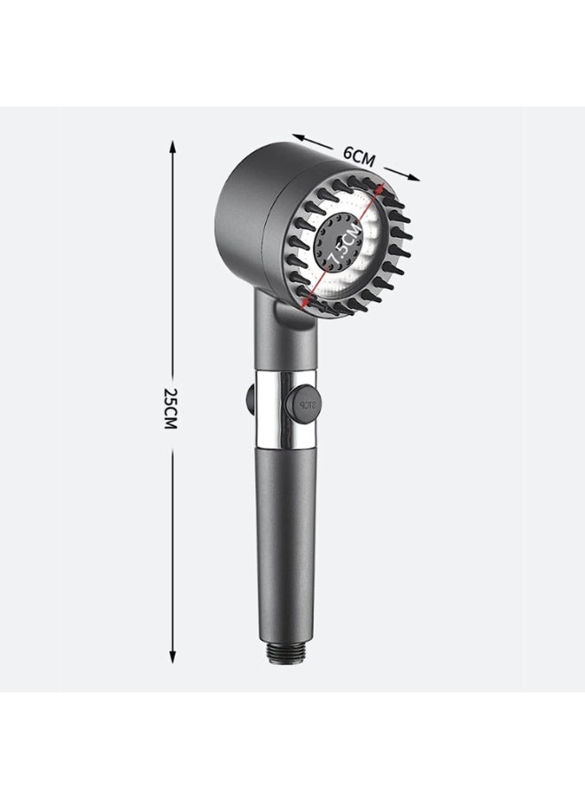 م.ا & ف'س Filtered Shower Head, High Pressure Shower Head with 3 Spray Modes, Power Wash for Hard Water, Handheld Showerhead with On/Off Switch, Multifunctional Massage Shower (Grey) - Image 2
