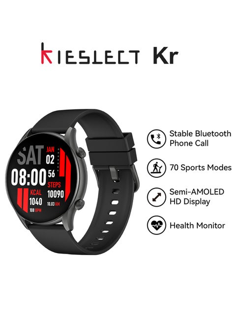 Kieslect Kr Smart Watch (Answer/Make Calls), Blood Oxygen SpO2, 24/7 Heart Rate Monitor, 70 Sports Modes FitnessTracker, Smart Voice Assistant, IP68 Waterproof