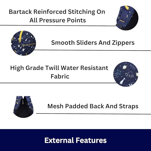 HYDER Kids 20L Zippy Rocket Backpack Best Stylish Waterproof Lightweight Casual/Picnic/Tuition/School Bag for Children Boys And Girls (Navy Blue) - Image 4