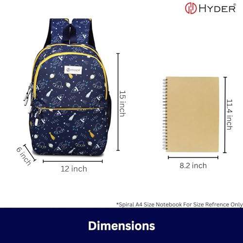 HYDER Kids 20L Zippy Rocket Backpack Best Stylish Waterproof Lightweight Casual/Picnic/Tuition/School Bag for Children Boys And Girls (Navy Blue) - Image 5