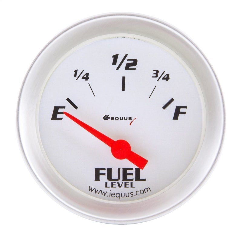 Equus 8363 2" Fuel Level Gauge, White with Aluminum Bezel - Image 1